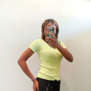 Lemon Green V-neckline top